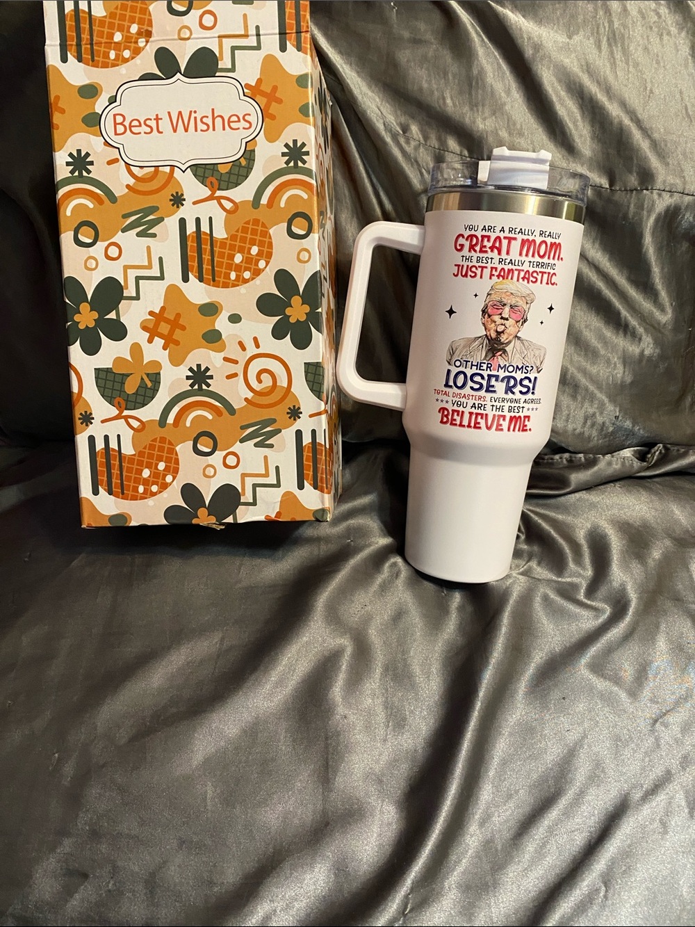 White Funny Trump 'Great Mom' Travel Tumbler